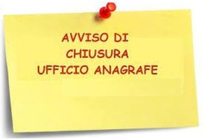 Chiusura ufficio Servizi Demografici